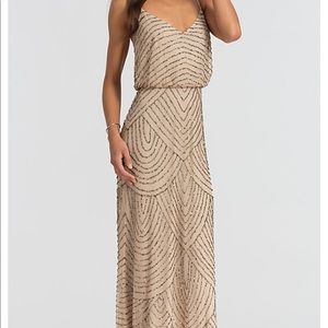 Adrianna Papell Art Deco beaded blouson dress